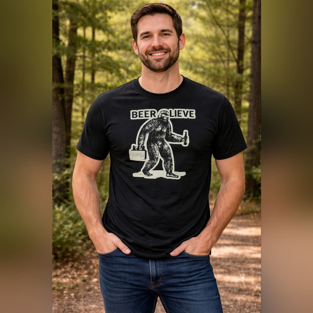 Beerlieve Bigfoot Graphic T-Shirt Seven Springs Funny Tee Size M NWOT